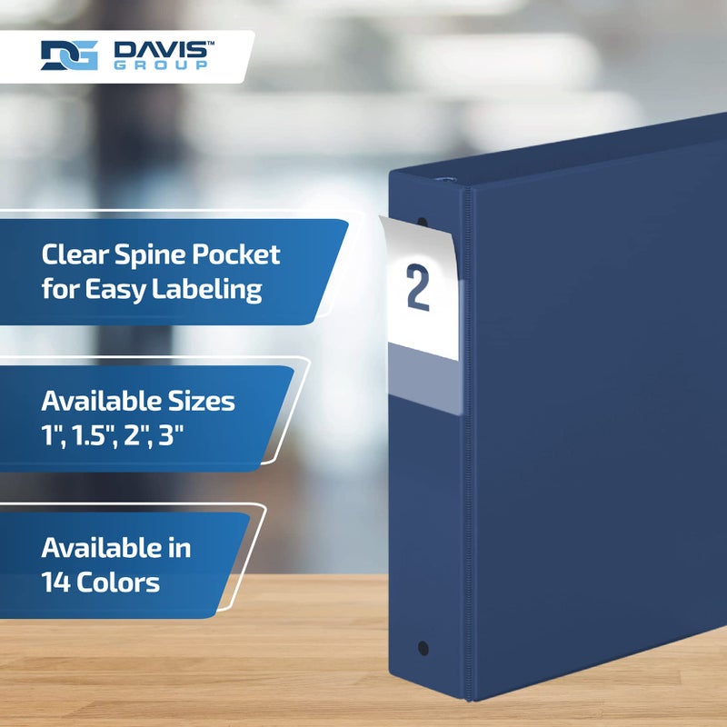 Davis Group Premium Economy 6-Pack 3-Ring Binders for School or Office, Round-Ring Binders, 2 Inch, Royal Blue - Image 4